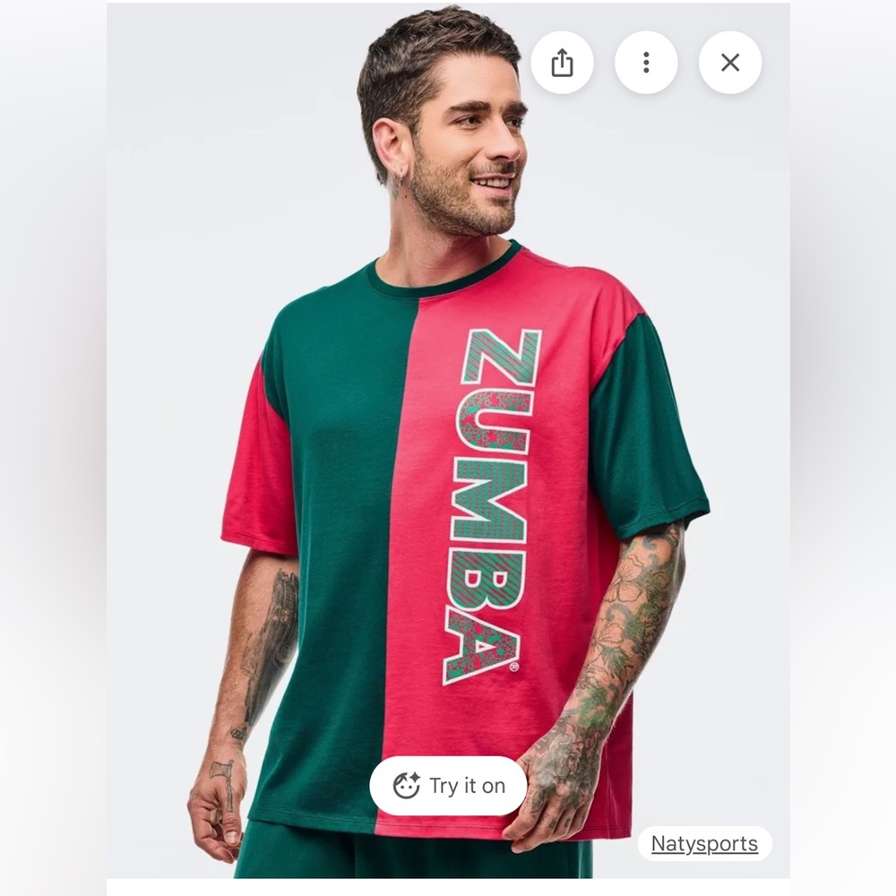 Zumba Fitness Teal Tango Crew Neck Tee